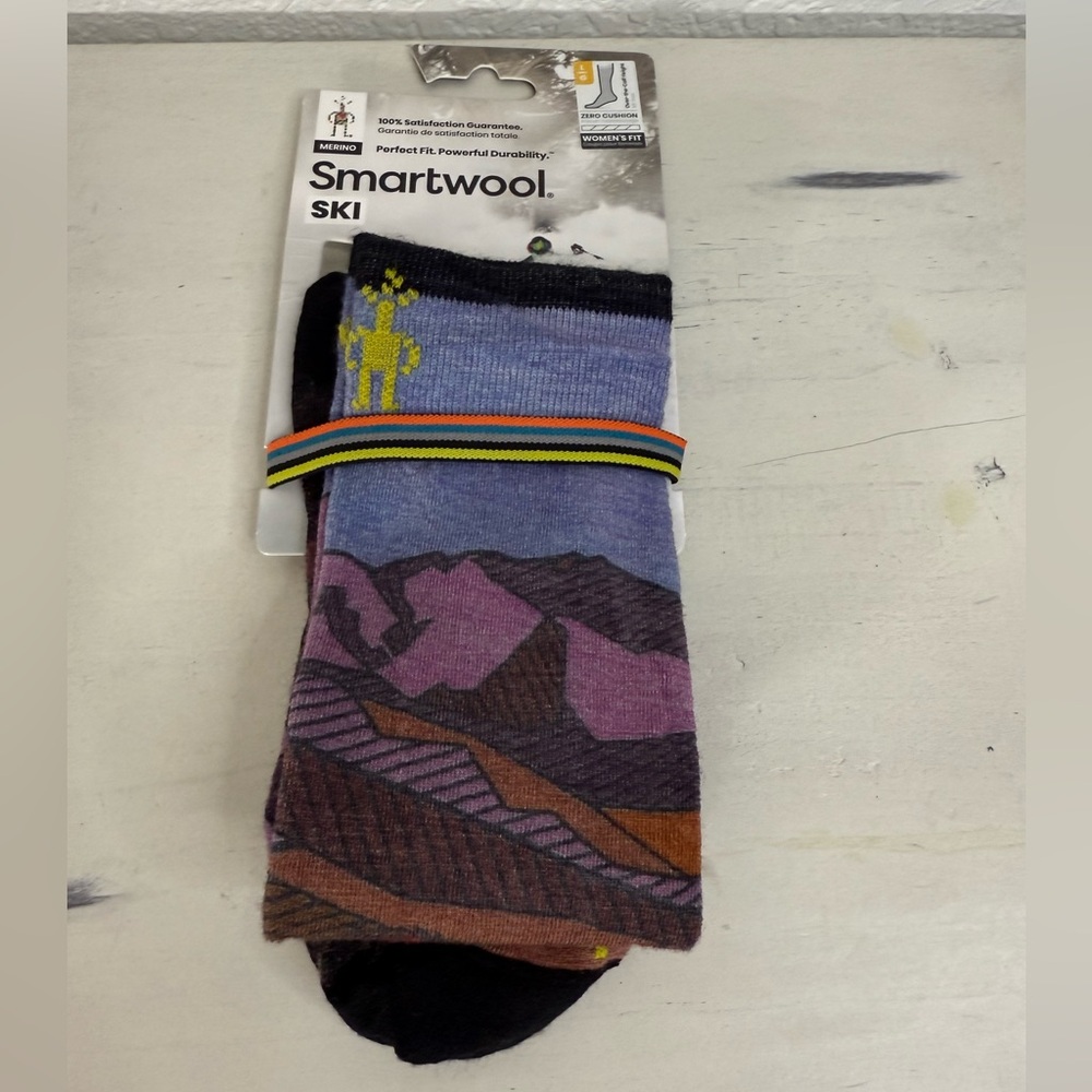 Smartwool Colorful Mountain Design Skii Tall Socks Merino Wool Skii Gorpcore
